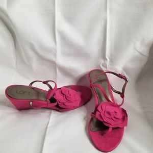 LOFT Strappy Flower Wedge Sandal